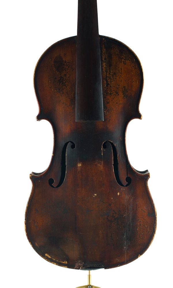 A violin, labelled Antonius Stradivarius