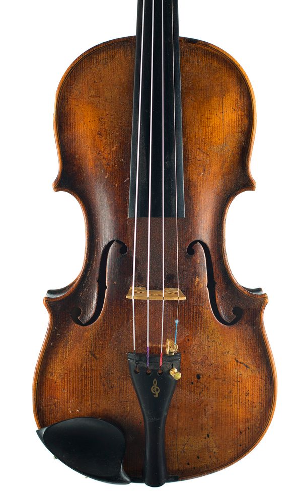 A violin, labelled Joseph Klotz