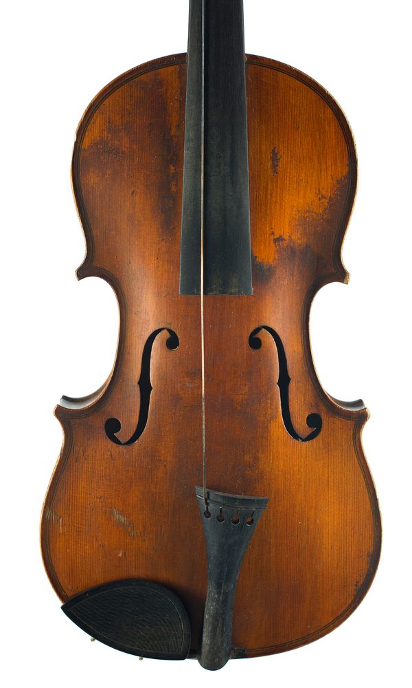 A three-quarter sized violin, unlabelled