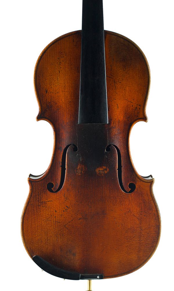 A violin, labelled Francesco Ruggieri, Cremona