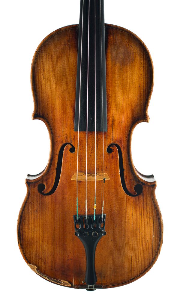 A violin, faintly labelled Ruggeri