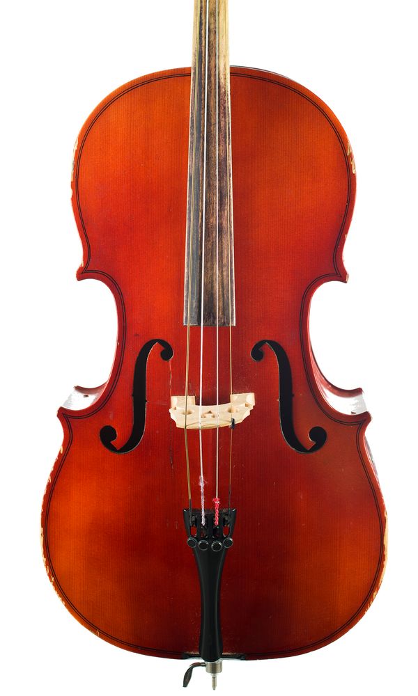 A quarter-sized cello, labelled Tatra by Rosetti