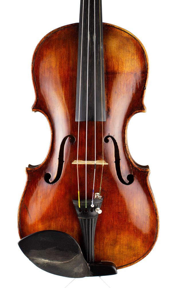 A violin, labelled Vincenzo Ruger