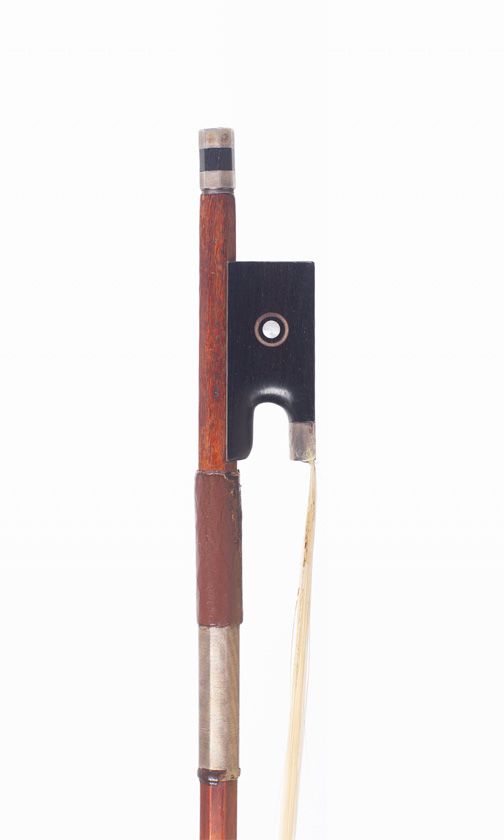 A silver-mounted violin bow, branded W. R. Wild