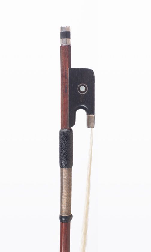 A silver-mounted violin bow, branded V. Fetique