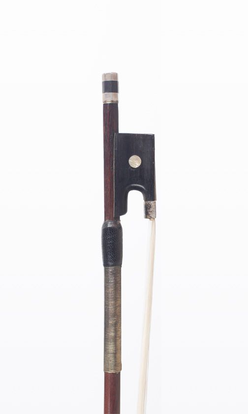 A silver-mounted violin bow, branded Cuniot-Hury