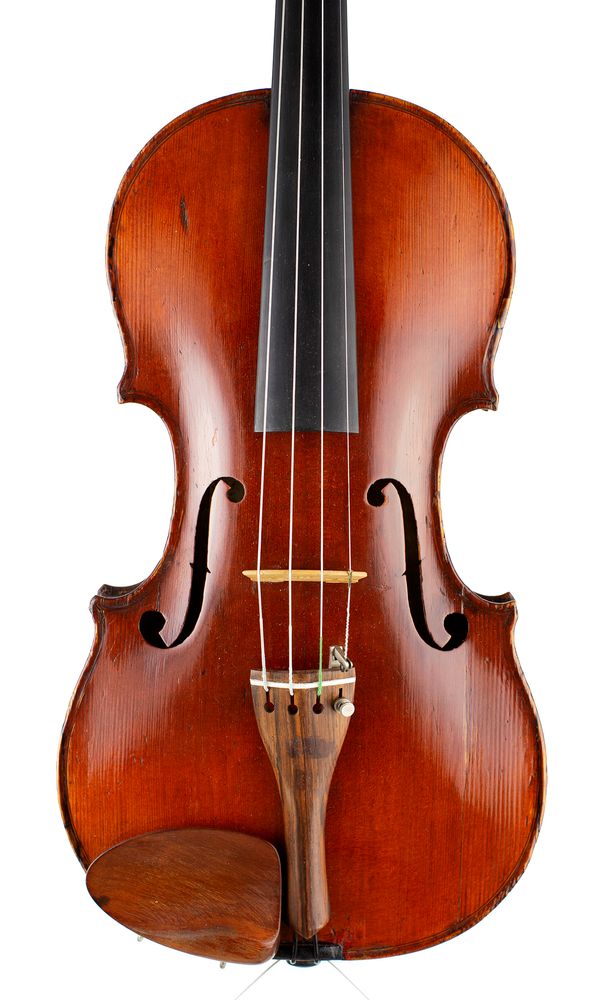 A violin, labelled Anfelmus Bellofius