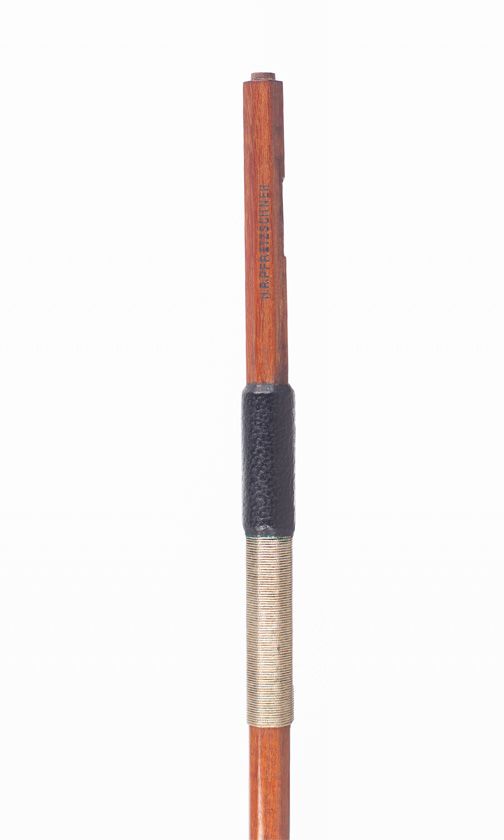 An un-mounted violin bow, branded H. R. Pfretzschner