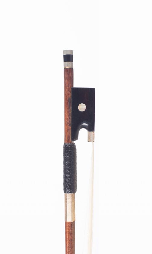 A silver-mounted violin bow, branded H. R. Pfretzschner