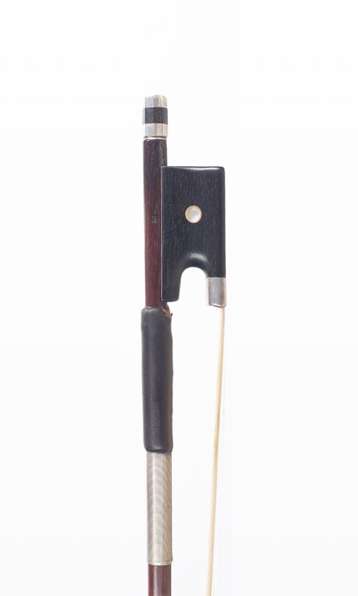 A silver-mounted violin bow, branded Vuillaume a Paris