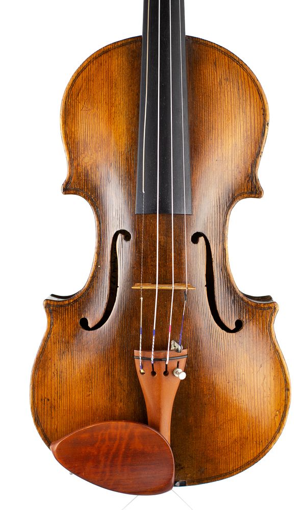 A violin, labelled Paolo Antonio Testore