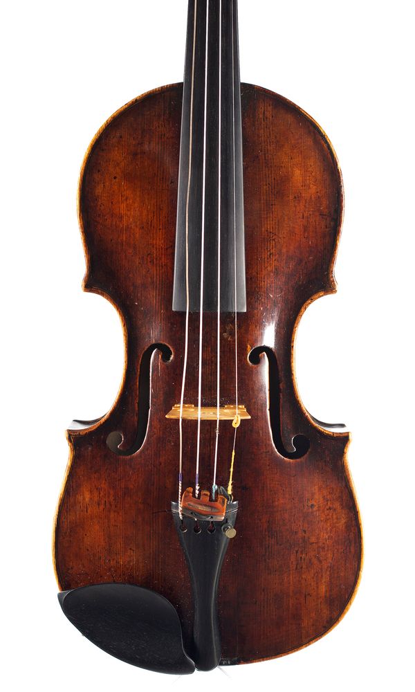 A violin, labelled Micael Deconet