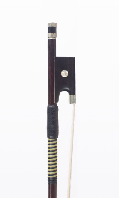 A nickel-mounted violin bow, unbranded