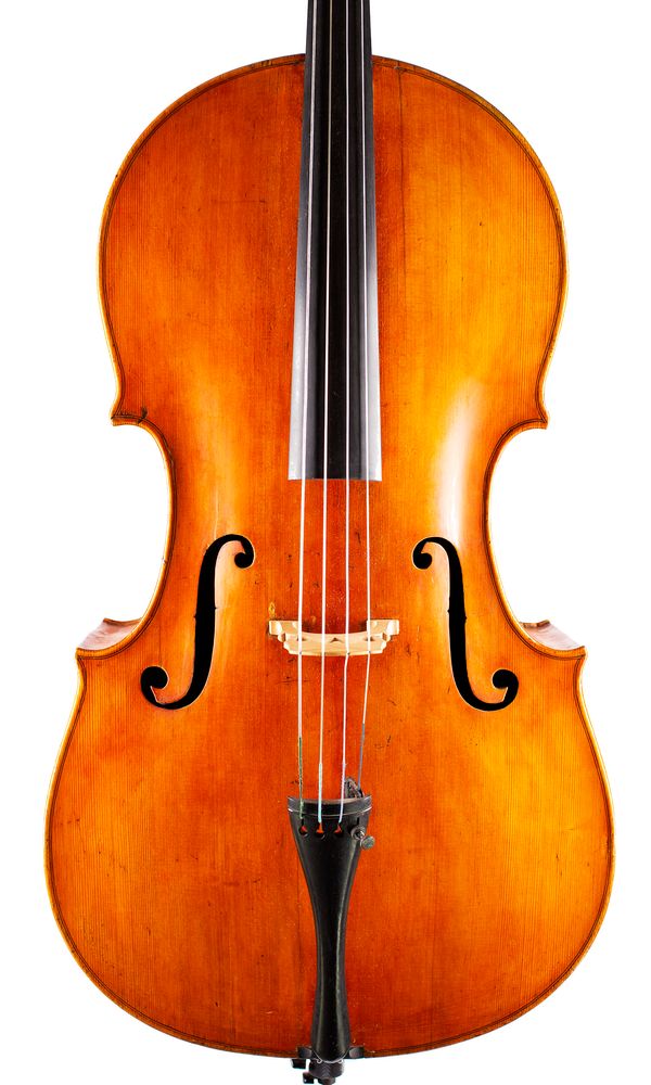 A cello, labelled Joannes Baptista