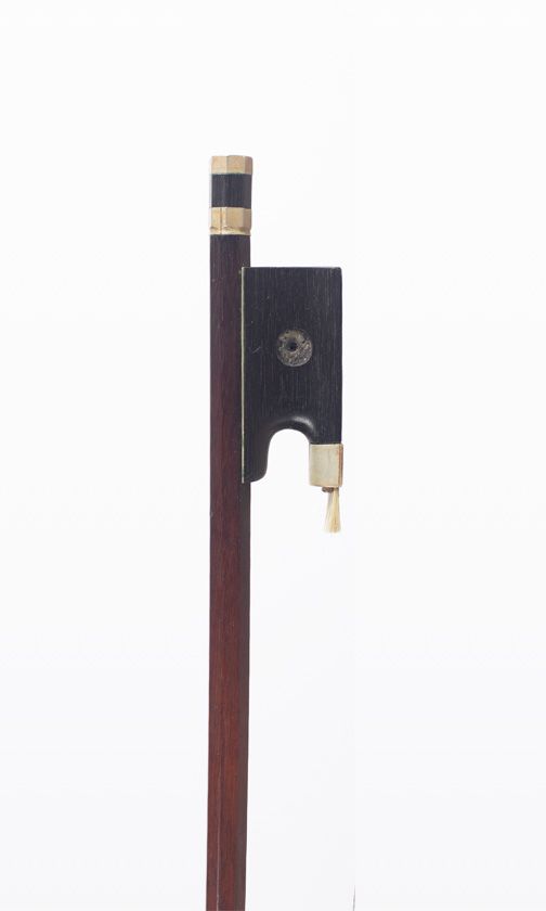 A nickel-mounted violin bow, unbranded