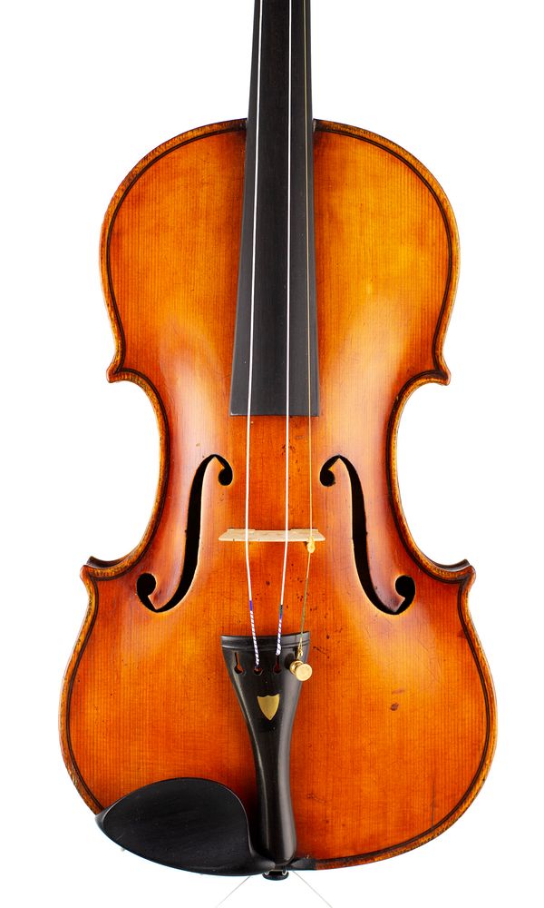 A violin, labelled Joseph Antonius Rocca