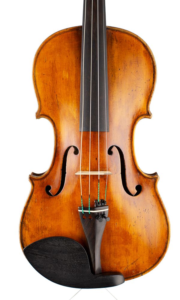 A violin, labelled G. B. De-Lorenzi