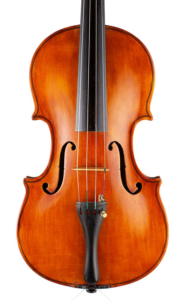 A violin, labelled Antoniazzi Romeo