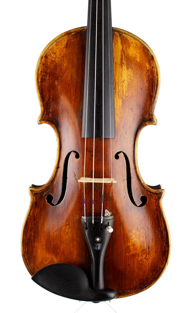 A violin, labelled Pietro Antonio figlio di Carlo Ferdinando Landolfi