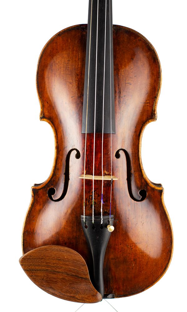 A violin, labelled Dominicus Montagnana