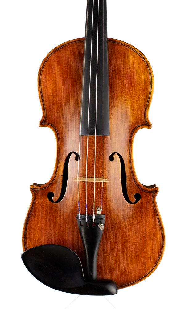 A violin, labelled Lorenzo Ventapane