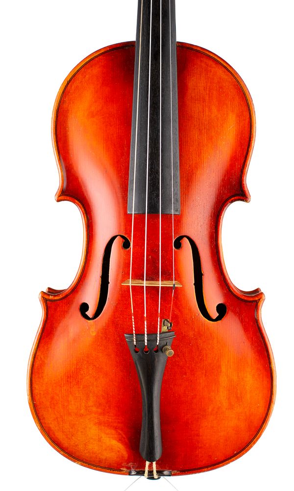 A violin, labelled Hannibal Fagnola