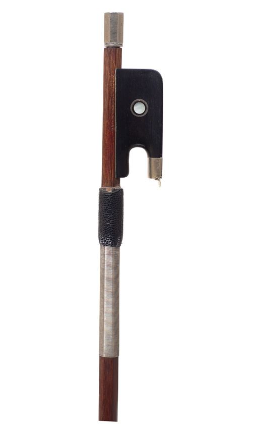 A nickel-mounted violin bow, France