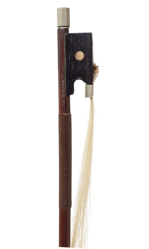 A nickel-mounted violin bow