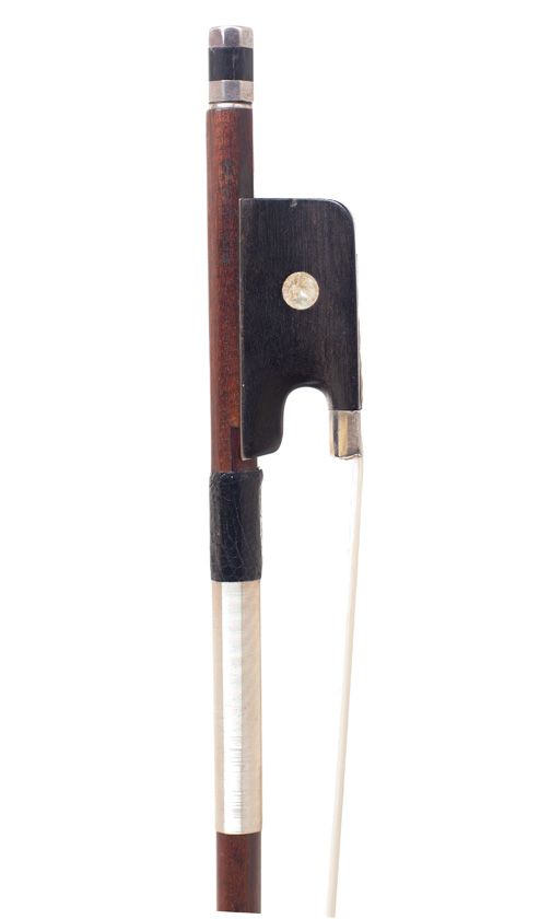 A silver-mounted cello bow