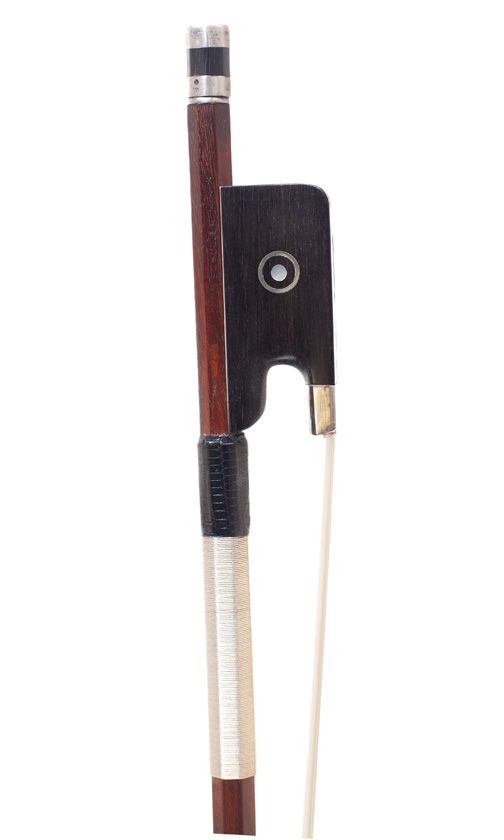 A silver-mounted cello bow