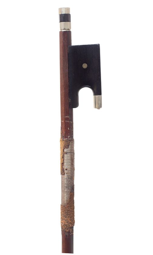 A nickel-mounted violin bow