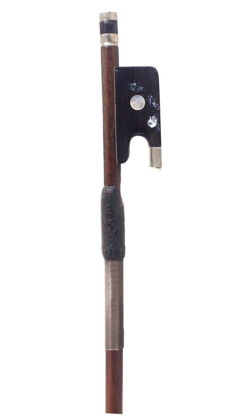 A nickel-mounted violin bow