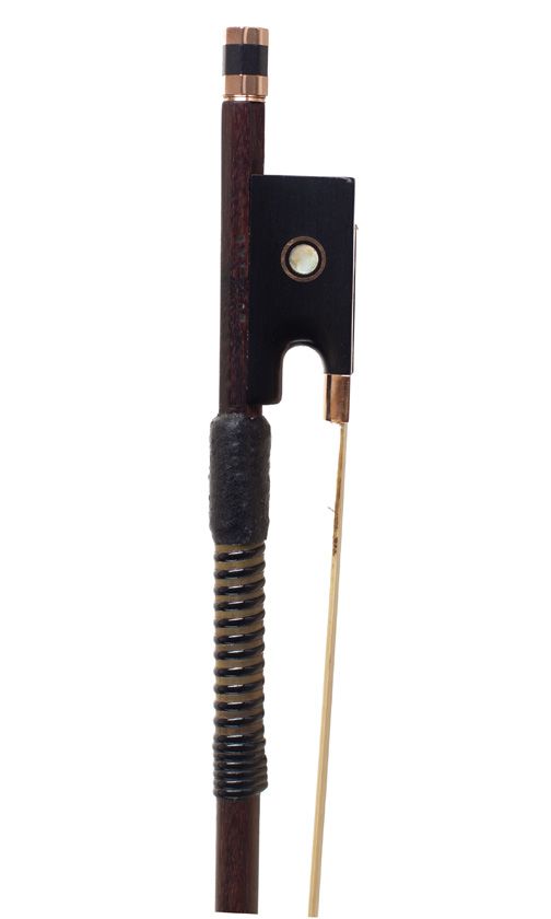 A gold-mounted violin bow by D. W. Taylor, England