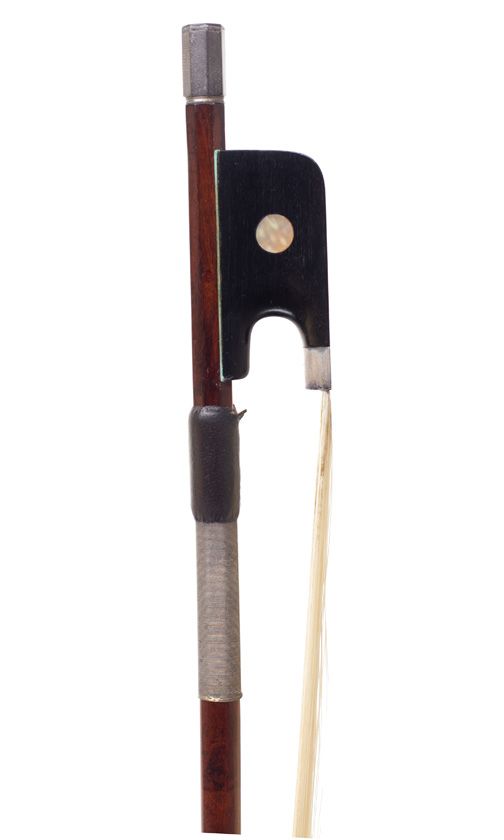 A silver-mounted cello bow
