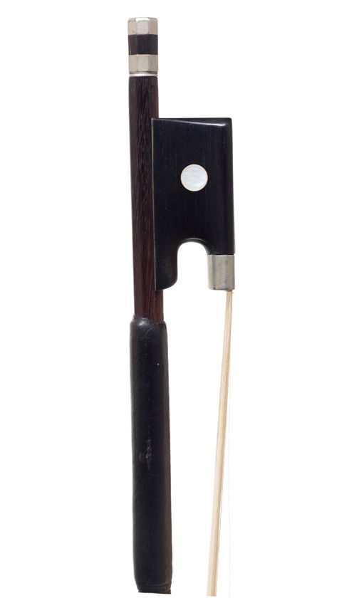 A nickel-mounted cello bow, Workshop of Jérôme Thibouville-Lamy, France