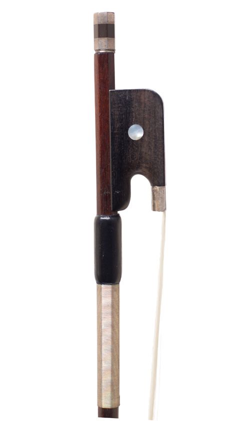 A silver-mounted cello bow
