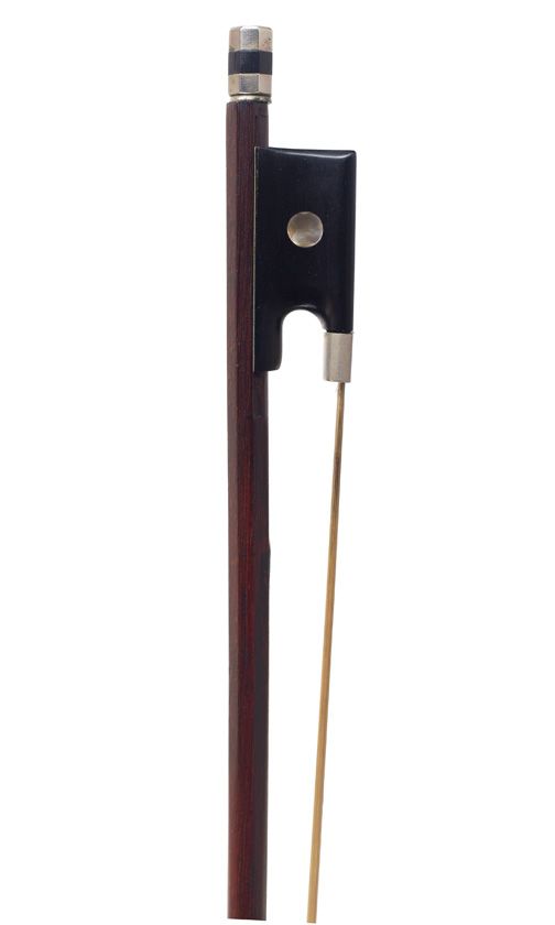 A nickel-mounted violin bow