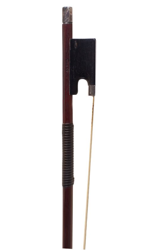 A silver-mounted violin bow by W. E. Hill & Sons, London