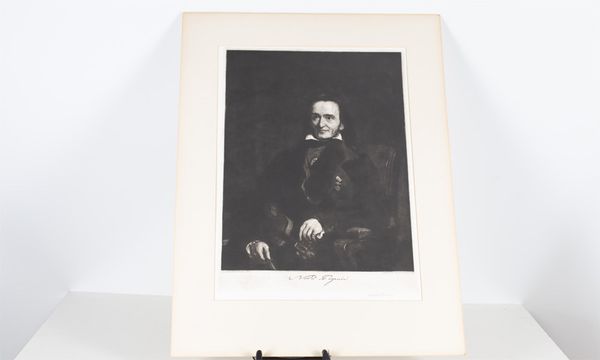 A signed engraved print of Nicolo Paganini by Malcolm Osborne