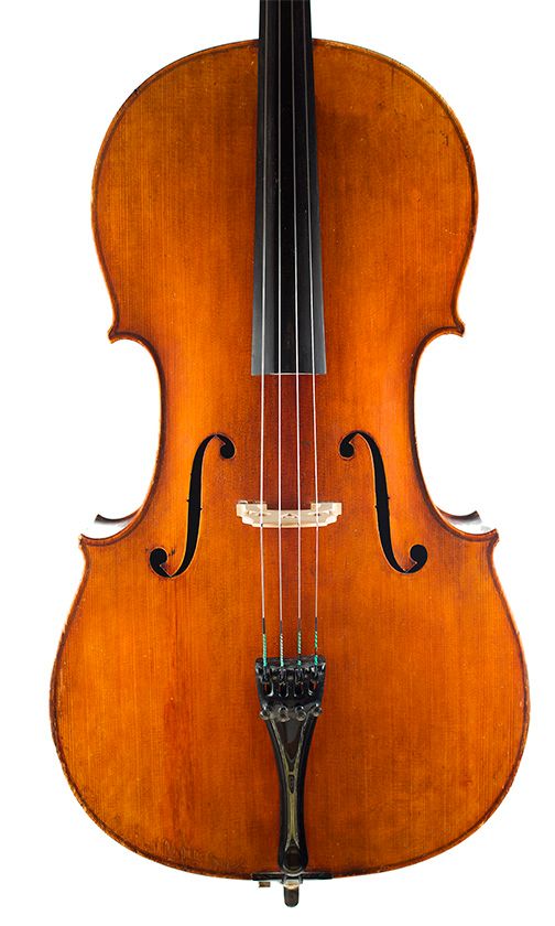 A cello, probably by F. K. Kriz, Prague, 1913