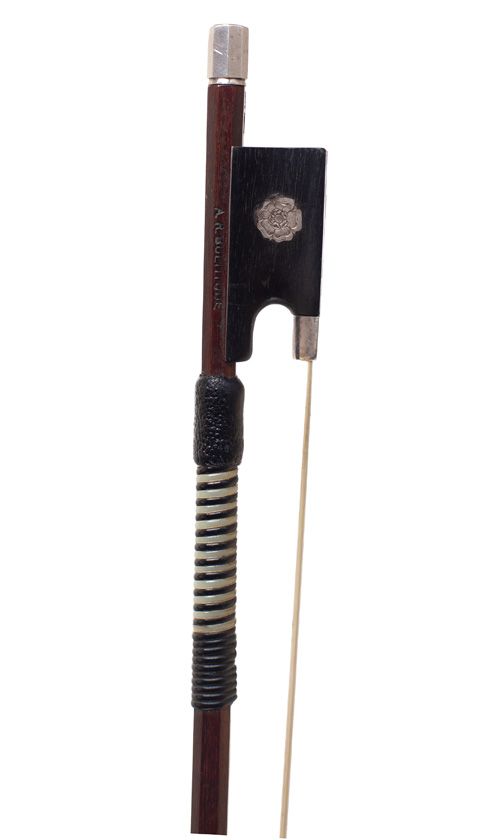 A silver-mounted violin bow by A. R. Bultitude, England