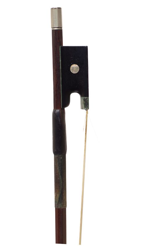 A nickel-mounted violin bow