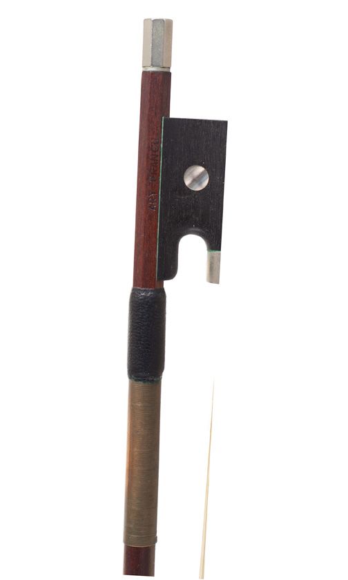 A nickel-mounted violin bow