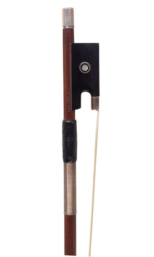 A silver-mounted violin bow, France