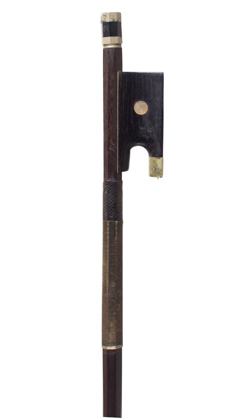 A nickel-mounted violin bow