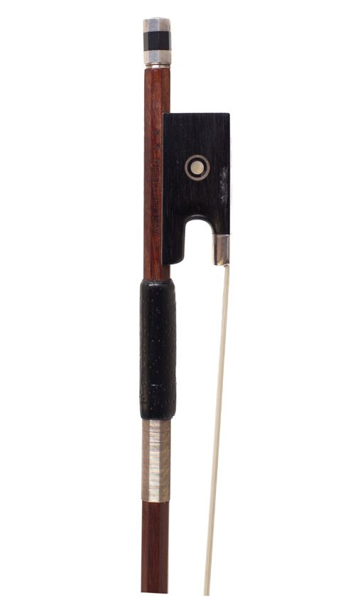 A silver-mounted violin bow by Roderich Paesold, Germany