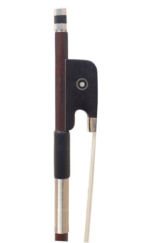 A silver-mounted viola bow