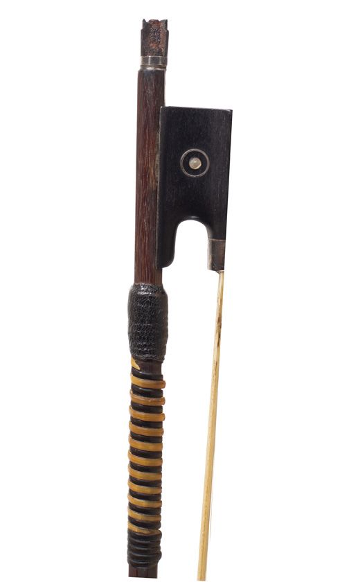 A silver-mounted violin bow, Workshop of Jérôme Thibouville-Lamy, France