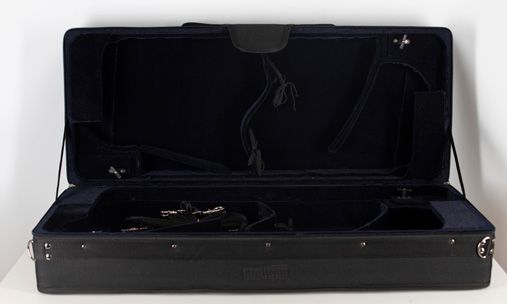 A quadruple violin and bow case