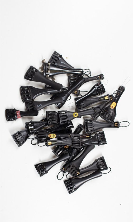 Thirty violin tailpieces